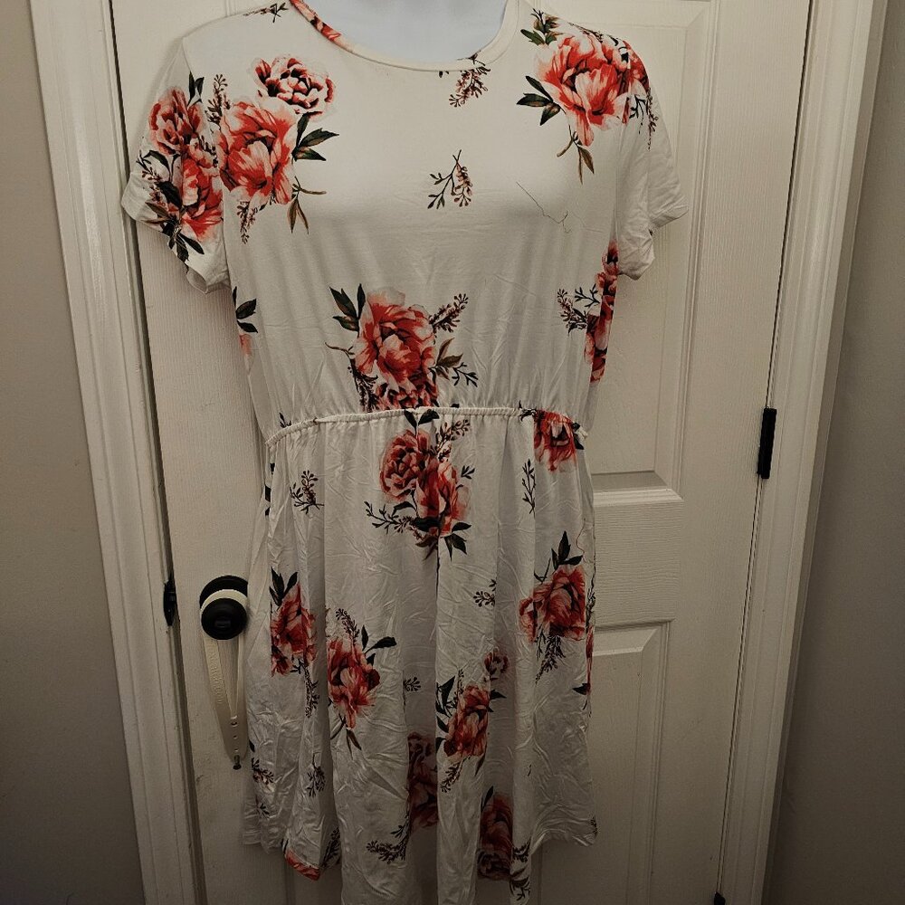 Hazel Blues Floral Print Stretch Knee Length Dress